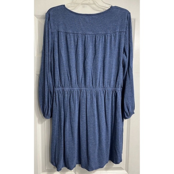 Boden Sz 14 R Blue Dress Linen Blend Women's Elastic Waist Tassels Short - Picture 8 of 10